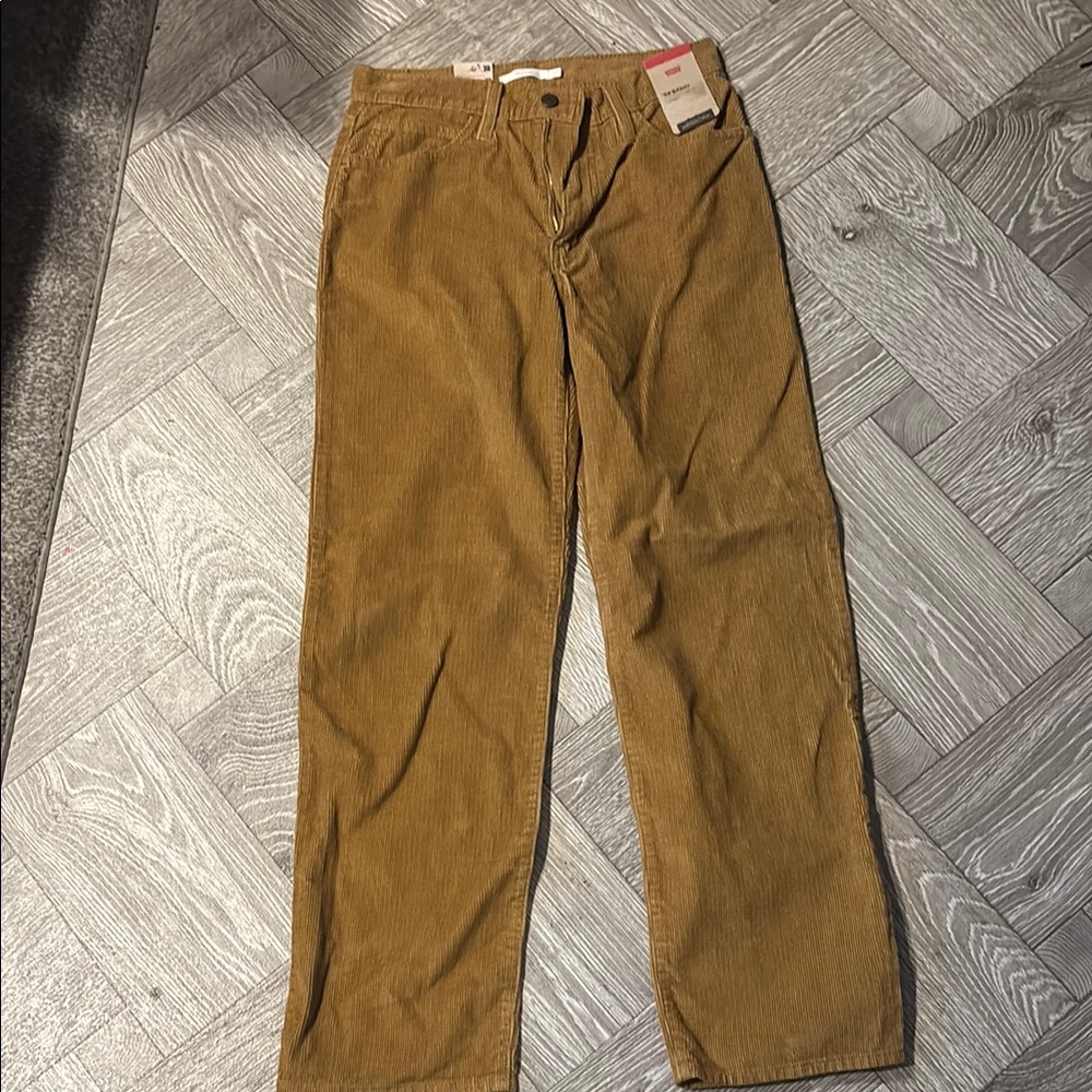 Levi Tan Corduroy Pants straight leg